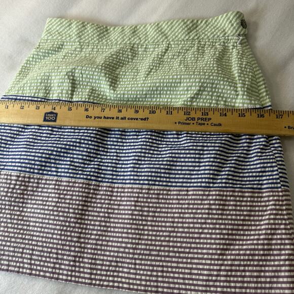 Brooks Brothers Seersucker Colorful Stripe Pencil Skirt Size 0 Preppy Career - Picture 13 of 15